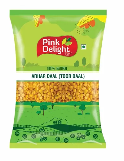 Ritually Pure 100% Organic Unpolished Arhar Daal / Toor Daal, 1 Kg Pack
