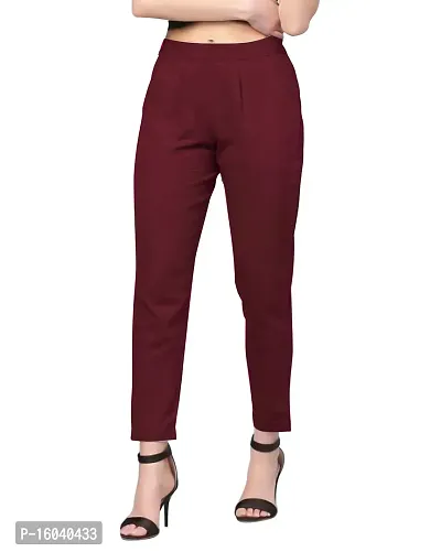 Buy Men Maroon Slim Fit Solid Casual Trousers Online - 778446 | Allen Solly