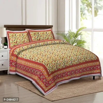 Comfortable Printed Bedsheet With 2 Pillow Covers-thumb0