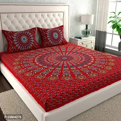 Comfortable Printed Bedsheet With 2 Pillow Covers-thumb0