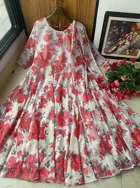 Stylish Printed Georgette Gown With Dupatta-thumb1
