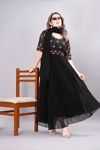 Attractive Georgette Gowns for Women With Dupatta  Ethnic Belt-thumb3