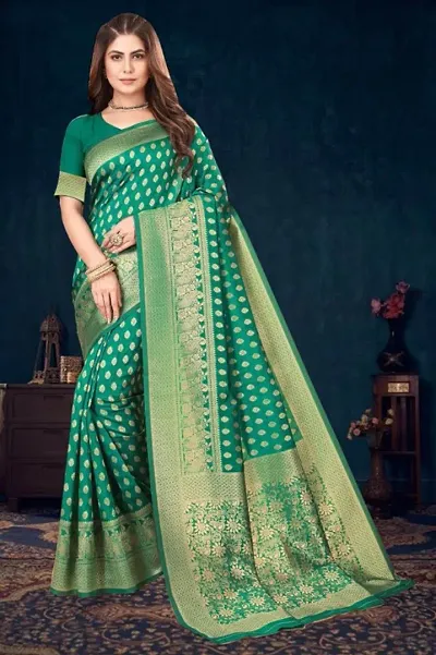 Banarasi Art Silk Jacquard Work Saree With Blouse Piece