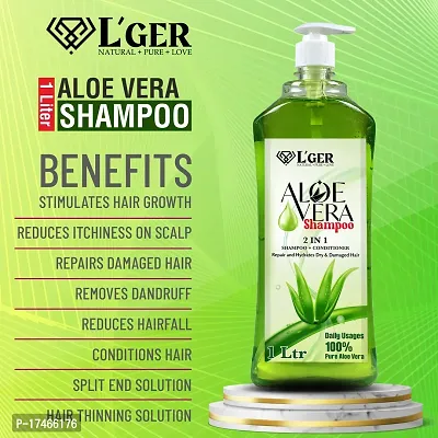l'ger Aloe Vera Shampoo + Conditioner 2 In 1 Sollution For Men  Women  (1 L)-thumb2