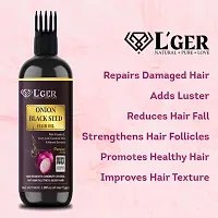 Onion Oil - Black Seed Onion Hair Oil - WITH COMB APPLICATOR - Controls Hair Fall - NO Mineral Oil, Silicones, Cooking Oil  Synthetic Fragrance - 100 ml Hair Oil (100Ml)-thumb1