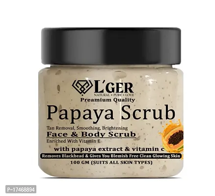 l'ger Bio Papaya Scrub With Vitamin C  E Revitalizing And Tan Removal Scrub  (100 g)-thumb0