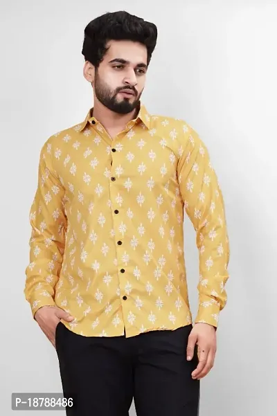 Stylish Polycotton Printed Full Sleeve Shirt For Men