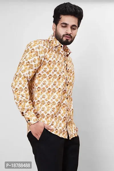 Stylish Polycotton Printed Full Sleeve Shirt For Men-thumb2