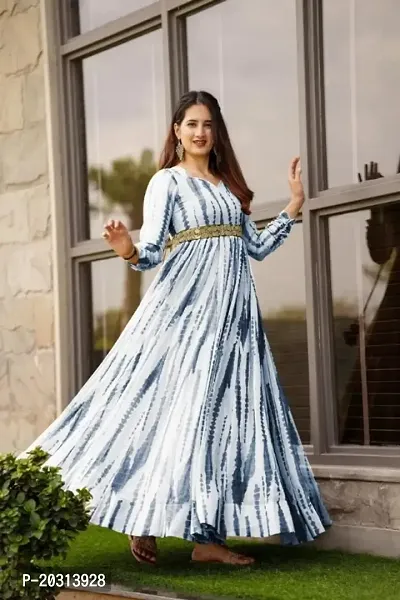 Attractive Sibori Georgette Gowns for Women with Ethnic Belt and  without Dupatta-thumb0