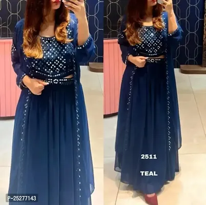 Attractive Georgette  Gowns  for Women With Inner Coti