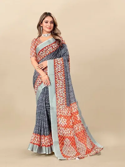 Must Have Linen Saree with Blouse piece 