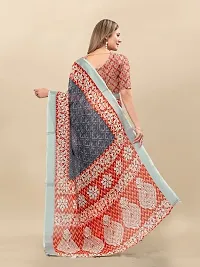 Beautiful Linen Printed Saree With Blouse Piece-thumb2