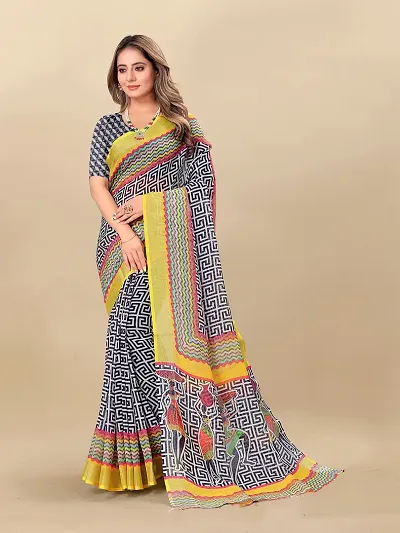 New In Cotton Saree with Blouse piece 