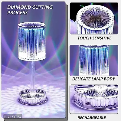 HNA GIFTING Crystal Diamond Table Lamp Dimmable Touch and Remote Control Romantic 16 Color Diamond Table Lamps USB Rechargable LED Night Stand Lamp (Multicolor, Pack of 1) (Crystal Stand Lamp)-thumb5