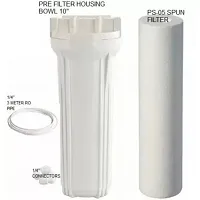 E.F.M RO Service Kit Pre-filter Housing Bowl + 2 Pcs. Spun Filter + SS Inlet Ball Solid Filter Cartridge-thumb1