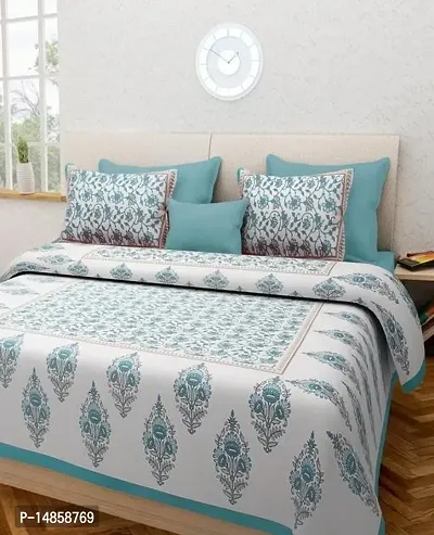 Comfortable Cotton  Queen Bedsheet with Pillow Covers-thumb0