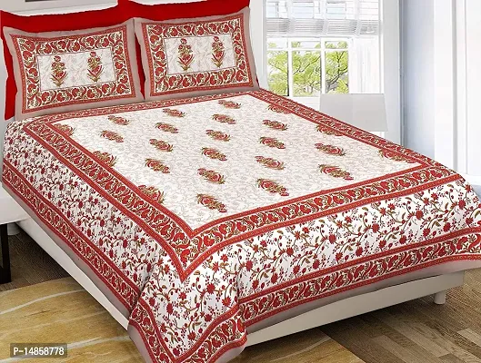 Comfortable Cotton  Queen Bedsheet with Pillow Covers-thumb0