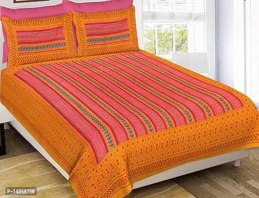 Comfortable Cotton  Queen Bedsheet with Pillow Covers-thumb0