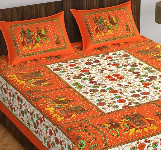 Printed Cotton Queen Size Bedsheets (90*100 Inch) Vol 4