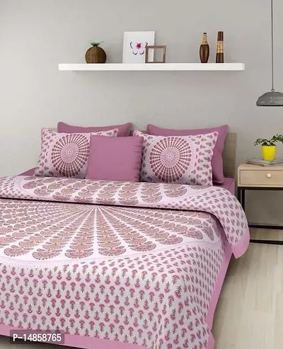 Comfortable Cotton  Queen Bedsheet with Pillow Covers