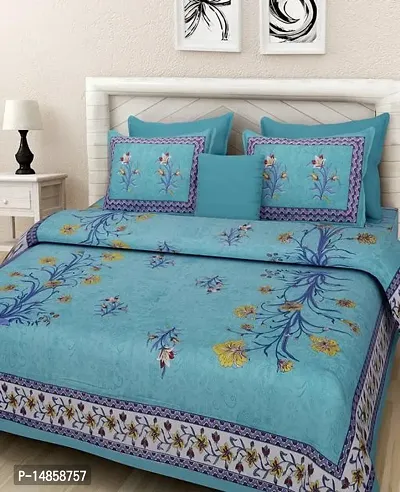 Comfortable Cotton  Queen Bedsheet with Pillow Covers-thumb0