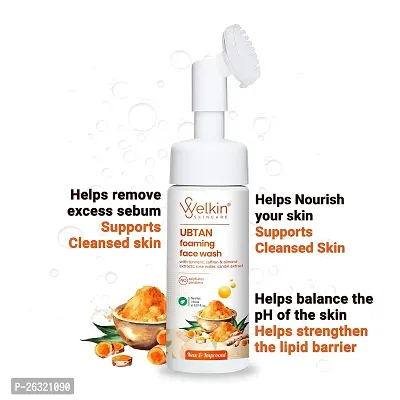 Welkin SKIN CARE Ubtan Foaming Face Wash with Built-In Face Brush for Deep Cleansing-thumb2