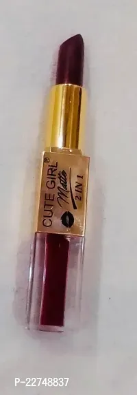 Elpis Gold 24 Hr Matte 2 In 1 Non-Transfer Lip Gloss and Lipstick-Meroon