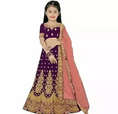 Fancy Satin Lehenga Cholis For Baby Girl