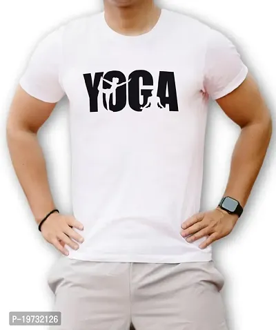 Men Mantra Round Neck Half Sleeves Regular Fit 100% Cotton 180 GSM T Shirt for Boys and Men Yoga Typographic Graphic Printed T Shirt