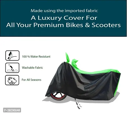 VESMEI - 100% Water-Resistant 2024 Bike Cover for Hero Splendor XTEC and Dust-Proof Premium Polyester Fabric_Green Stripe Large-thumb2