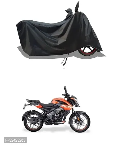 Stylish Water-Resistant 2024 Bike Cover For Bajaj Pulsar 125 And Dust-Proof Premium Polyester Fabric_Black Stripe Large-thumb0