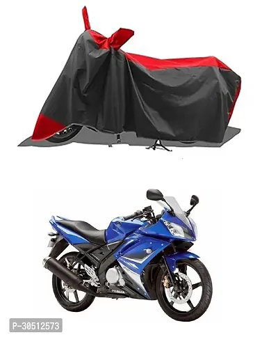 FASTAK - Two Wheeler - Bike Cover for 2024 Yamaha R15 v1 Bike Cover with Water-Resistant and Dust Proof Premium 190T Fabric_Red Stripe-thumb0