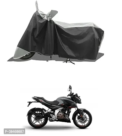 VESMEI - Two Wheeler - Bike Cover for 2024 Bajaj Pulsar N160 Bike Cover with Water-Resistant and Dust Proof Premium 190T Fabric_Grey Stripe-thumb0