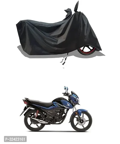 Stylish Water-Resistant 2024 Bike Cover For Honda Livo 110 And Dust-Proof Premium Polyester Fabric_Black Stripe Large-thumb0