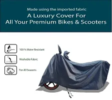 Stylish Bike Cover Water-Resistant For Hero Hf Deluxe And Dust-Proof Premium Polyester Fabric_Entire Nevy Large-thumb1