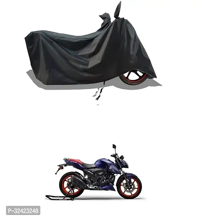 Stylish Water-Resistant 2024 Bike Cover For Tvs Apache Rtr 160 4V And Dust-Proof Premium Polyester Fabric_Black Stripe Large-thumb0