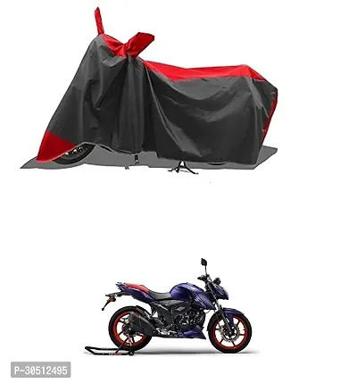 FASTAK - Two Wheeler - Bike Cover for 2024 TVS Apache RTR 160 4V Special edition Bike Cover with Water-Resistant and Dust Proof Premium 190T Fabric_Red Stripe-thumb0