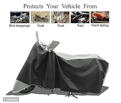 VESMEI - Two Wheeler - Bike Cover for 2024 Hero Glamour XTEC Bike Cover with Water-Resistant and Dust Proof Premium 190T Fabric_Grey Stripe-thumb3