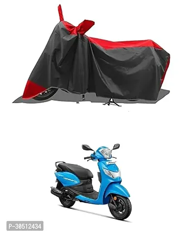 FASTAK - Two Wheeler - Bike Cover for 2024 Hero Pleasure LX Bike Cover with Water-Resistant and Dust Proof Premium 190T Fabric_Red Stripe-thumb0