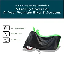 VESMEI - 100% Water-Resistant 2024 Bike Cover for Honda Unicorn 160 and Dust-Proof Premium Polyester Fabric_Green Stripe Large-thumb1