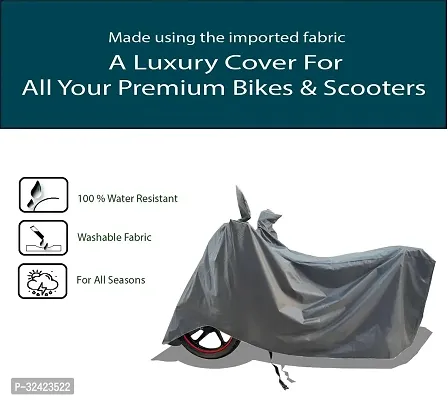 Stylish Water-Resistant 2024 Bike Cover For Hero Hf Deluxe And Dust-Proof Premium Polyester Fabric_Entire Grey Large-thumb2