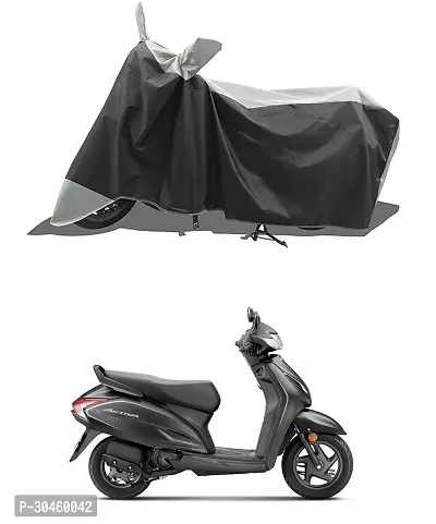 VESMEI - Two Wheeler - Bike Cover for 2024 Honda Activa 6G DLX Premium Edition Bike Cover with Water-Resistant and Dust Proof Premium 190T Fabric_Grey Stripe