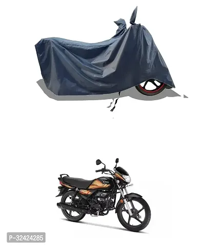 Stylish Bike Cover Water-Resistant For Hero Hf Deluxe And Dust-Proof Premium Polyester Fabric_Entire Nevy Large-thumb0