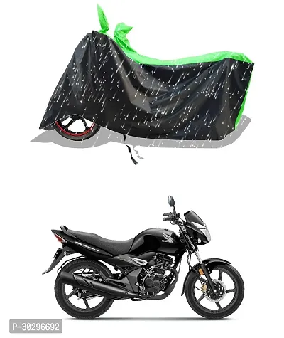 VESMEI - 100% Water-Resistant 2024 Bike Cover for Honda Unicorn 160 and Dust-Proof Premium Polyester Fabric_Green Stripe Large