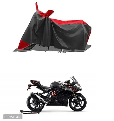 FASTAK - Two Wheeler - Bike Cover for 2024 TVS Apache RR 310 Bike Cover with Water-Resistant and Dust Proof Premium 190T Fabric_Red Stripe-thumb0