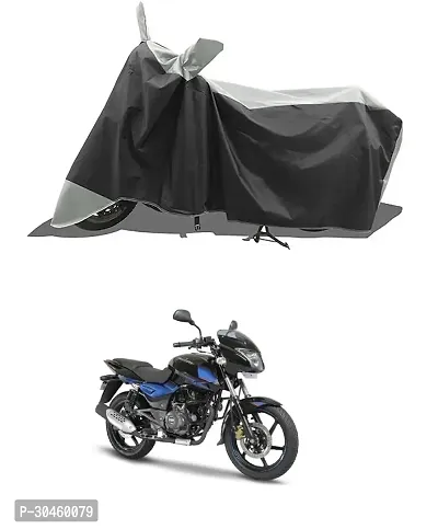 VESMEI - Two Wheeler - Bike Cover for 2024 Bajaj Pulsar 150 Bike Cover with Water-Resistant and Dust Proof Premium 190T Fabric_Grey Stripe-thumb0