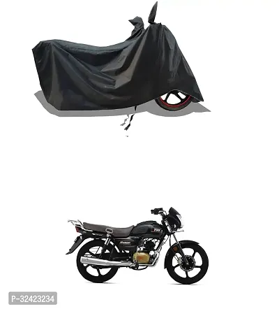 Stylish Water-Resistant 2024 Bike Cover For Tvs Radeon And Dust-Proof Premium Polyester Fabric_Black Stripe Large-thumb0