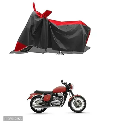 FASTAK - Two Wheeler - Bike Cover for 2024 Jawa 42 Version 2.1 Bike Cover with Water-Resistant and Dust Proof Premium 190T Fabric_Red Stripe-thumb0