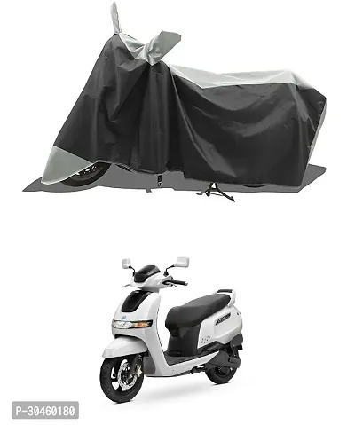 VESMEI - Two Wheeler - Bike Cover for 2024 TVS IQUBE Bike Cover with Water-Resistant and Dust Proof Premium 190T Fabric_Grey Stripe-thumb0