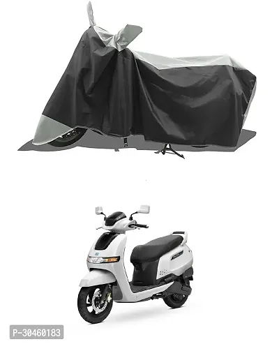 VESMEI - Two Wheeler - Bike Cover for 2024 TVS IQUBE S Bike Cover with Water-Resistant and Dust Proof Premium 190T Fabric_Grey Stripe-thumb0